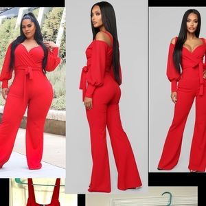 Fashion Nova Red Jumpsuit